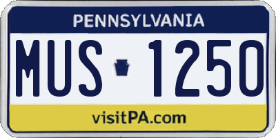 PA license plate MUS1250