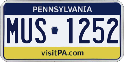 PA license plate MUS1252