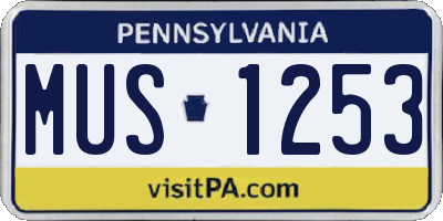 PA license plate MUS1253