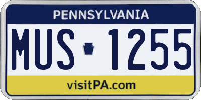 PA license plate MUS1255