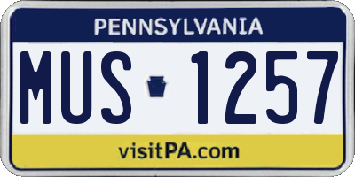PA license plate MUS1257