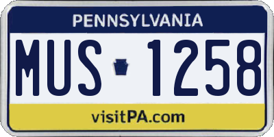 PA license plate MUS1258
