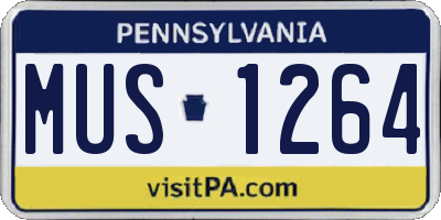 PA license plate MUS1264