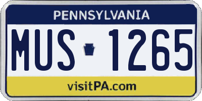 PA license plate MUS1265
