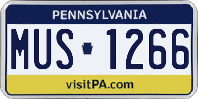 PA license plate MUS1266