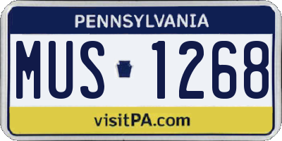 PA license plate MUS1268