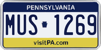 PA license plate MUS1269