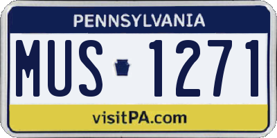 PA license plate MUS1271