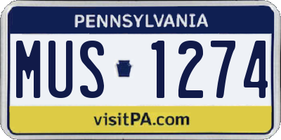 PA license plate MUS1274