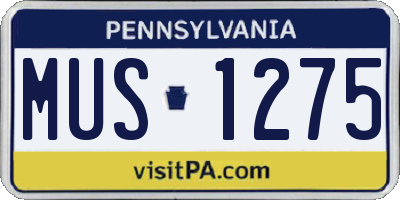 PA license plate MUS1275