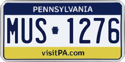 PA license plate MUS1276