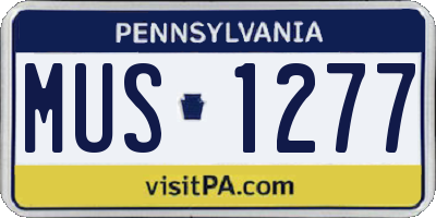PA license plate MUS1277