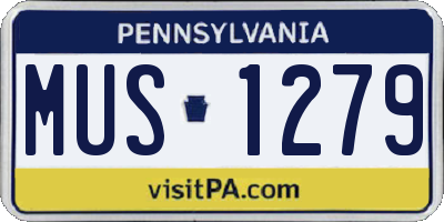 PA license plate MUS1279