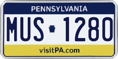 PA license plate MUS1280