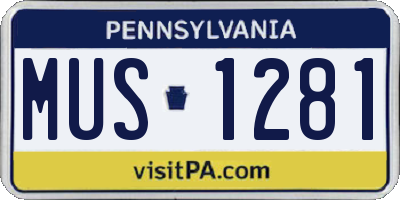 PA license plate MUS1281