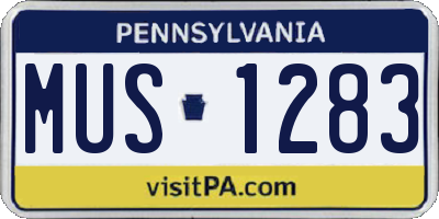 PA license plate MUS1283