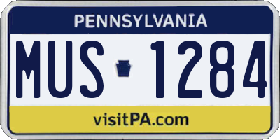 PA license plate MUS1284