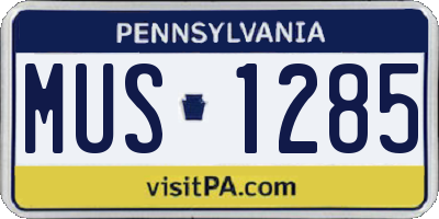 PA license plate MUS1285