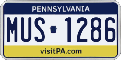 PA license plate MUS1286