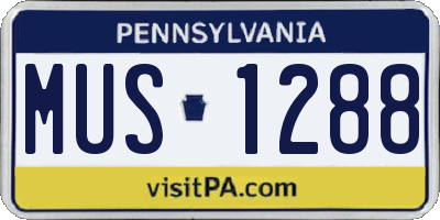 PA license plate MUS1288