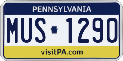 PA license plate MUS1290