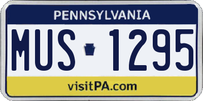 PA license plate MUS1295