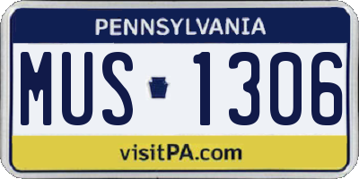 PA license plate MUS1306