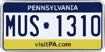 PA license plate MUS1310