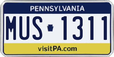 PA license plate MUS1311
