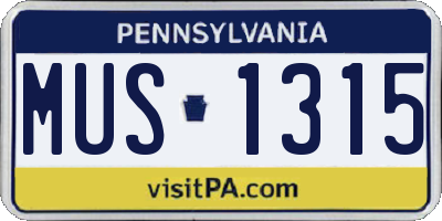 PA license plate MUS1315