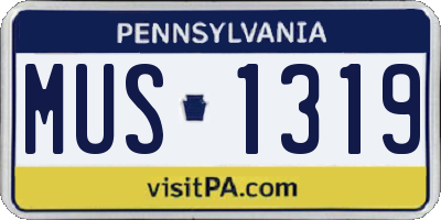 PA license plate MUS1319