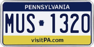 PA license plate MUS1320