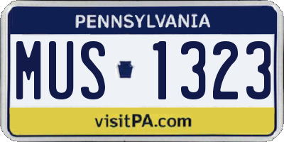 PA license plate MUS1323