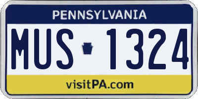 PA license plate MUS1324