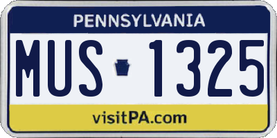 PA license plate MUS1325