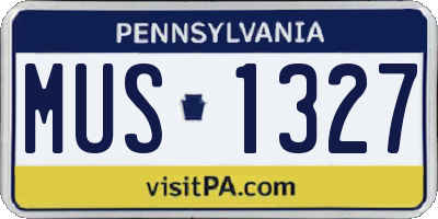 PA license plate MUS1327