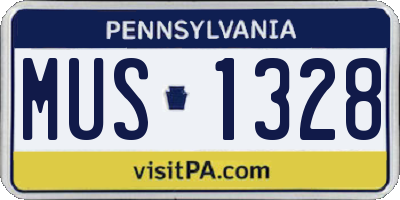 PA license plate MUS1328