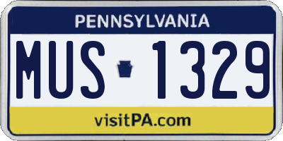 PA license plate MUS1329