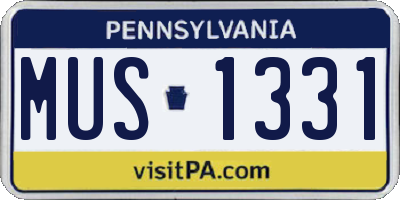 PA license plate MUS1331