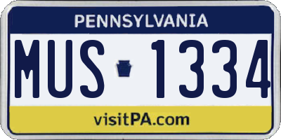 PA license plate MUS1334