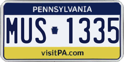 PA license plate MUS1335
