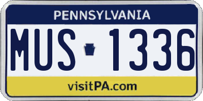 PA license plate MUS1336