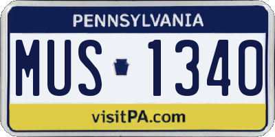 PA license plate MUS1340