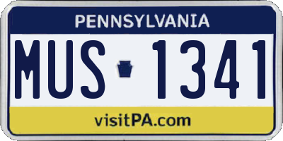 PA license plate MUS1341