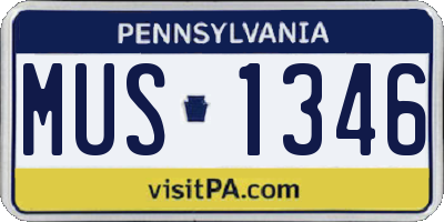 PA license plate MUS1346