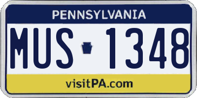 PA license plate MUS1348