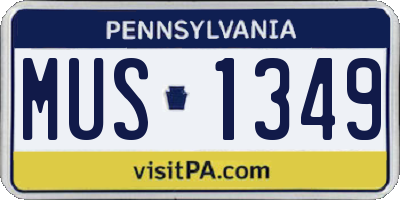 PA license plate MUS1349
