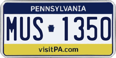 PA license plate MUS1350