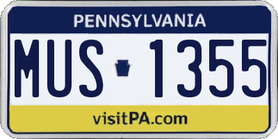 PA license plate MUS1355