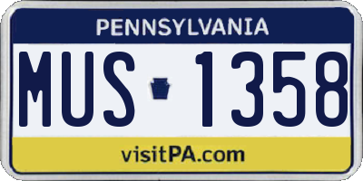PA license plate MUS1358